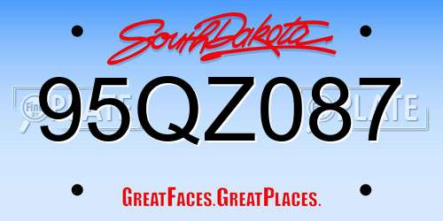 95QZ087 South Dakota License Plate