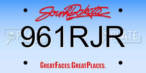 961RJR South Dakota License Plate
