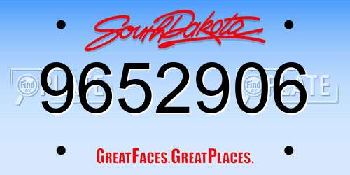 9652906 South Dakota License Plate