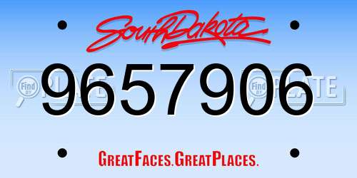 9657906 South Dakota License Plate