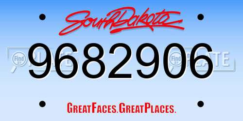 9682906 South Dakota License Plate