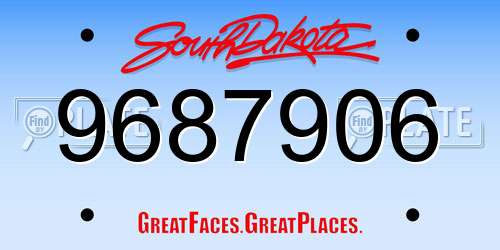 9687906 South Dakota License Plate