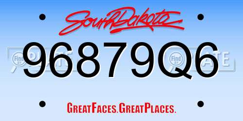 96879Q6 South Dakota License Plate