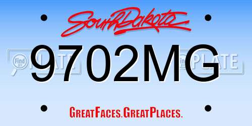 9702MG South Dakota License Plate