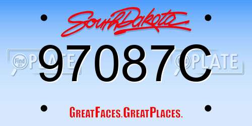 97087C South Dakota License Plate