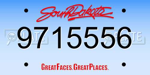 9715556 South Dakota License Plate