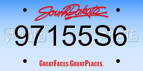 97155S6 South Dakota License Plate