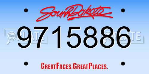 9715886 South Dakota License Plate