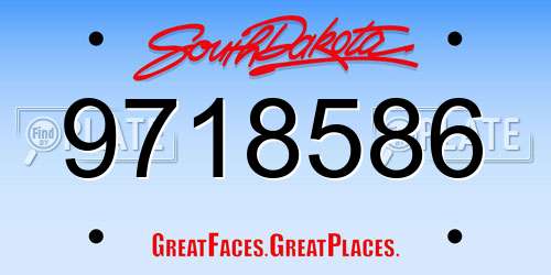 9718586 South Dakota License Plate