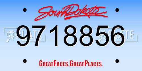 9718856 South Dakota License Plate