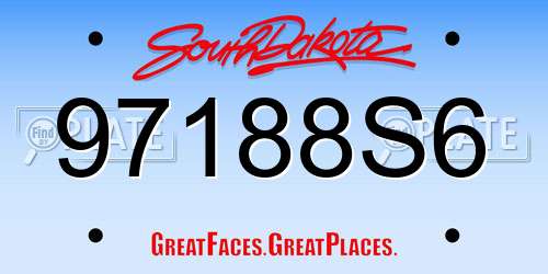 97188S6 South Dakota License Plate