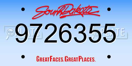 9726355 South Dakota License Plate