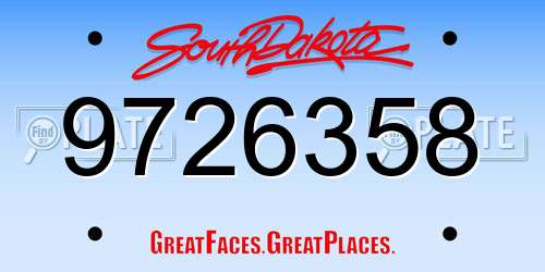 9726358 South Dakota License Plate