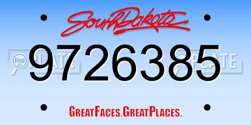 9726385 South Dakota License Plate