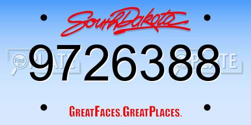 9726388 South Dakota License Plate