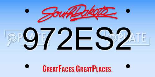 972ES2 South Dakota License Plate