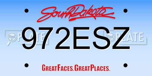972ESZ South Dakota License Plate