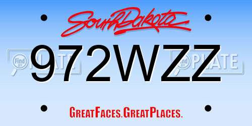 972WZZ South Dakota License Plate