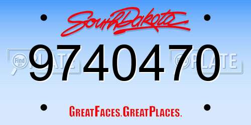 9740470 South Dakota License Plate