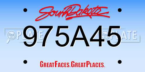975A45 South Dakota License Plate