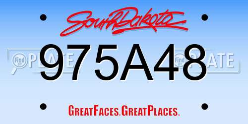 975A48 South Dakota License Plate
