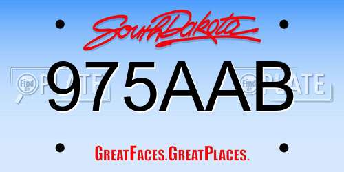 975AAB South Dakota License Plate