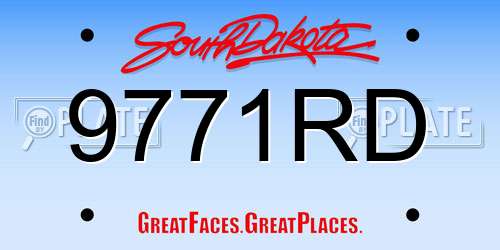 9771RD South Dakota License Plate