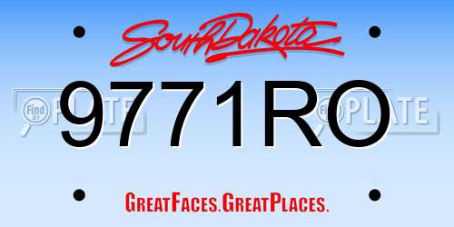 9771RO South Dakota License Plate
