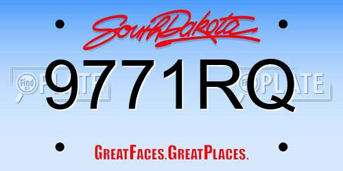 9771RQ South Dakota License Plate