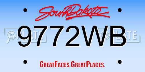 9772WB South Dakota License Plate