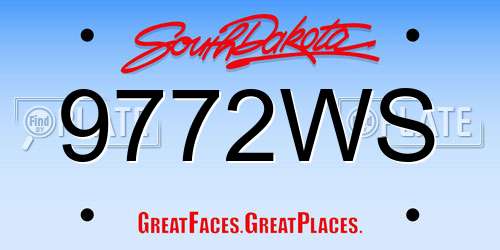 9772WS South Dakota License Plate