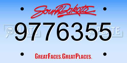 9776355 South Dakota License Plate