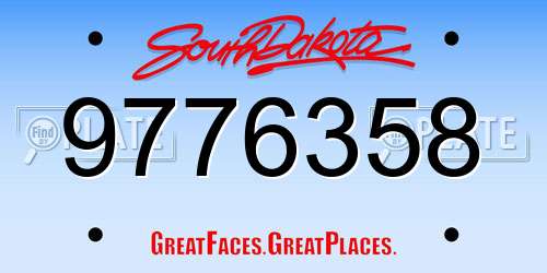 9776358 South Dakota License Plate