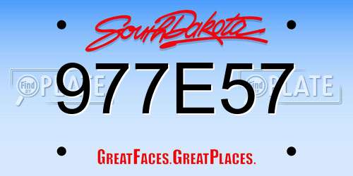 977E57 South Dakota License Plate