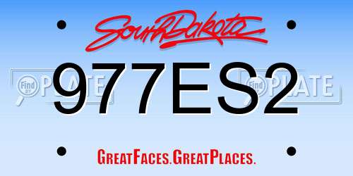 977ES2 South Dakota License Plate