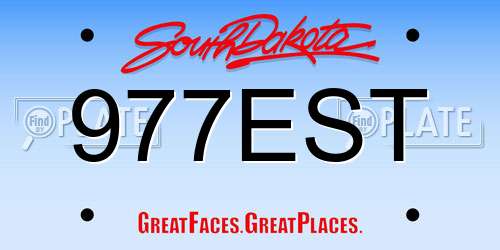 977EST South Dakota License Plate