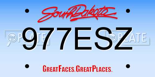 977ESZ South Dakota License Plate