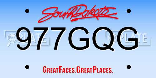 977GQG South Dakota License Plate