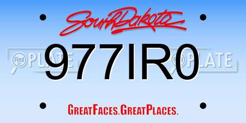 977IR0 South Dakota License Plate