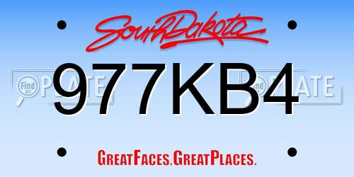 977KB4 South Dakota License Plate