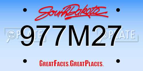 977M27 South Dakota License Plate