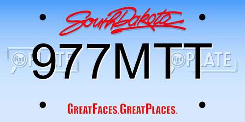 977MTT South Dakota License Plate