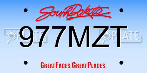 977MZT South Dakota License Plate