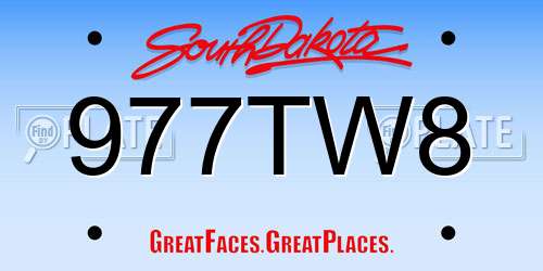 977TW8 South Dakota License Plate