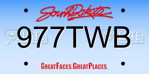 977TWB South Dakota License Plate