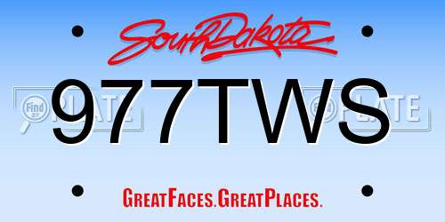 977TWS South Dakota License Plate