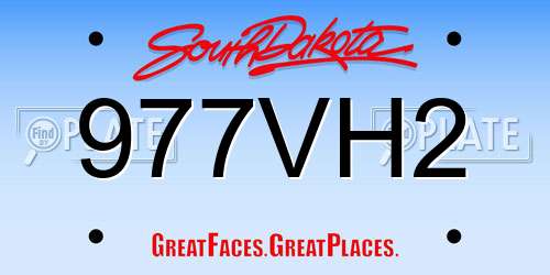 977VH2 South Dakota License Plate