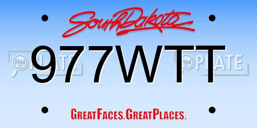 977WTT South Dakota License Plate