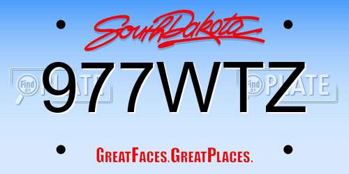 977WTZ South Dakota License Plate