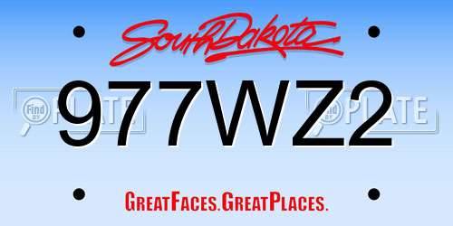 977WZ2 South Dakota License Plate